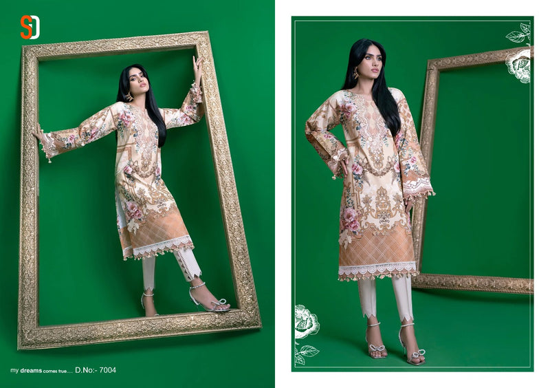 Shraddha Designer Firdous Vol 7 Lawn Cotton Print With Embroidery Work Pakistani Suit