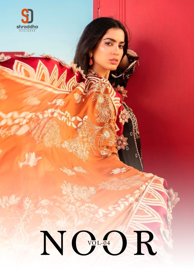 Shraddha Designer Noor Vol 4 Cambric Cotton Chicken Kari Embroidery Work Pakistani Salwar Kameez