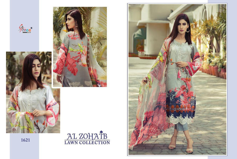 Shree Fab Al Zohaib Lawn Collection Pure Cotton Print Embroidery Work Pakistani Salwar Kameez