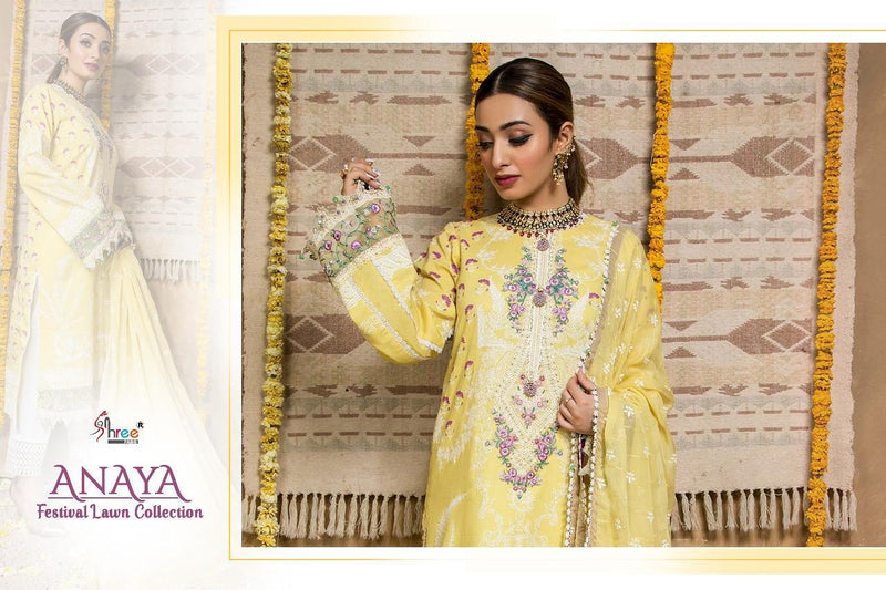 Shree Fab Anaya Festival Lawn Collection Pure Lawn Cotton Printed With Exclusive Embroidery Work Pakistani Salwar Kameez