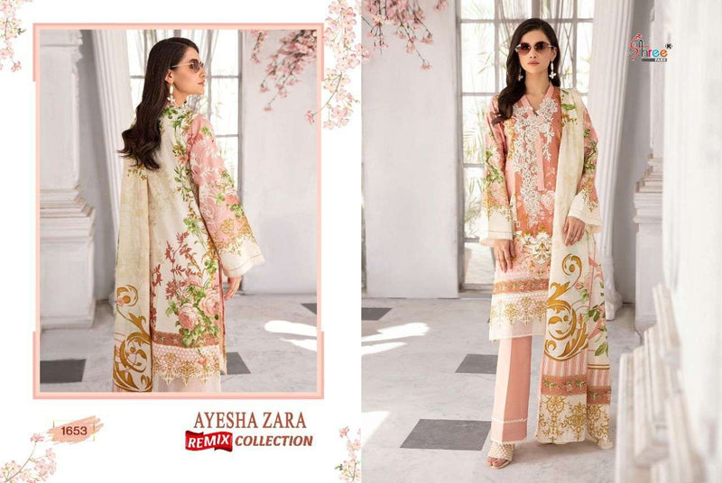 Shree Fab Ayesha Zara Remix Pure Cotton Embroidery Work Pakistani Suit