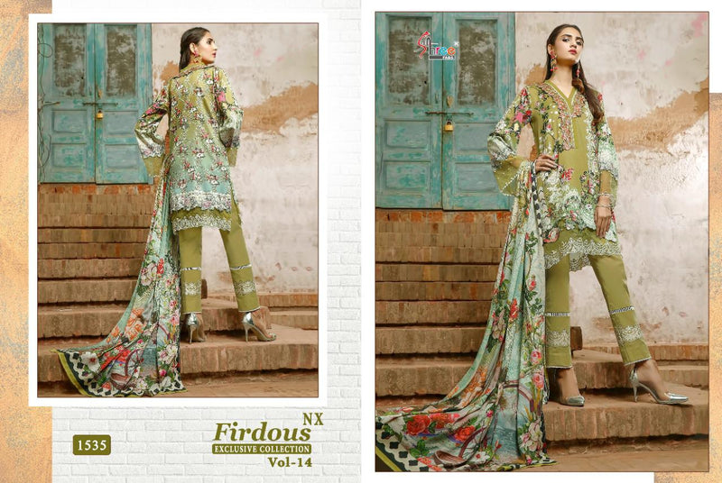 Shree Fab Firdous Exclusive Collection Vol 14 Nx Lawn Cotton Print Embroidery Work Salwar Kameez