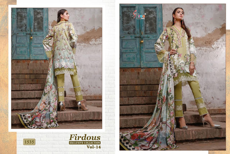 Shree Fabs Firdous Exclusive Collection Vol 14 Pure Lawn Cotton Embroidery Work Salwar Kameez