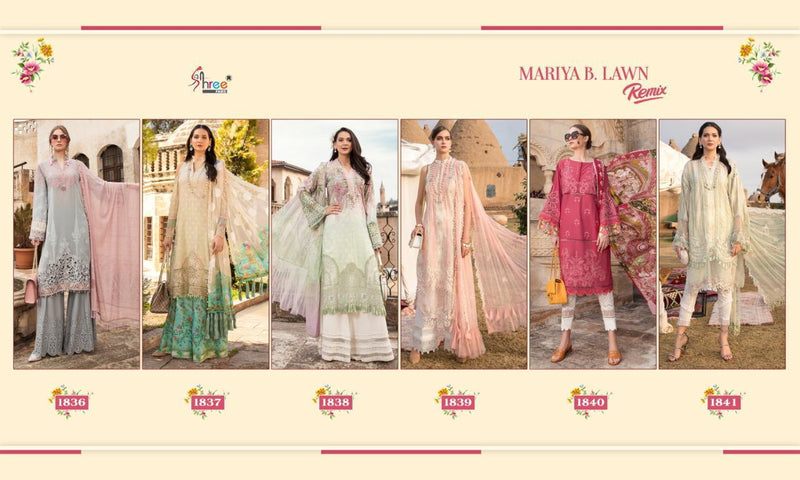 Shree Fab Launch Mariya B Lawn Remix Lawn Cotton Printed With Fancy Embroidery Work Exclusive Party Wear Salwar Kameez