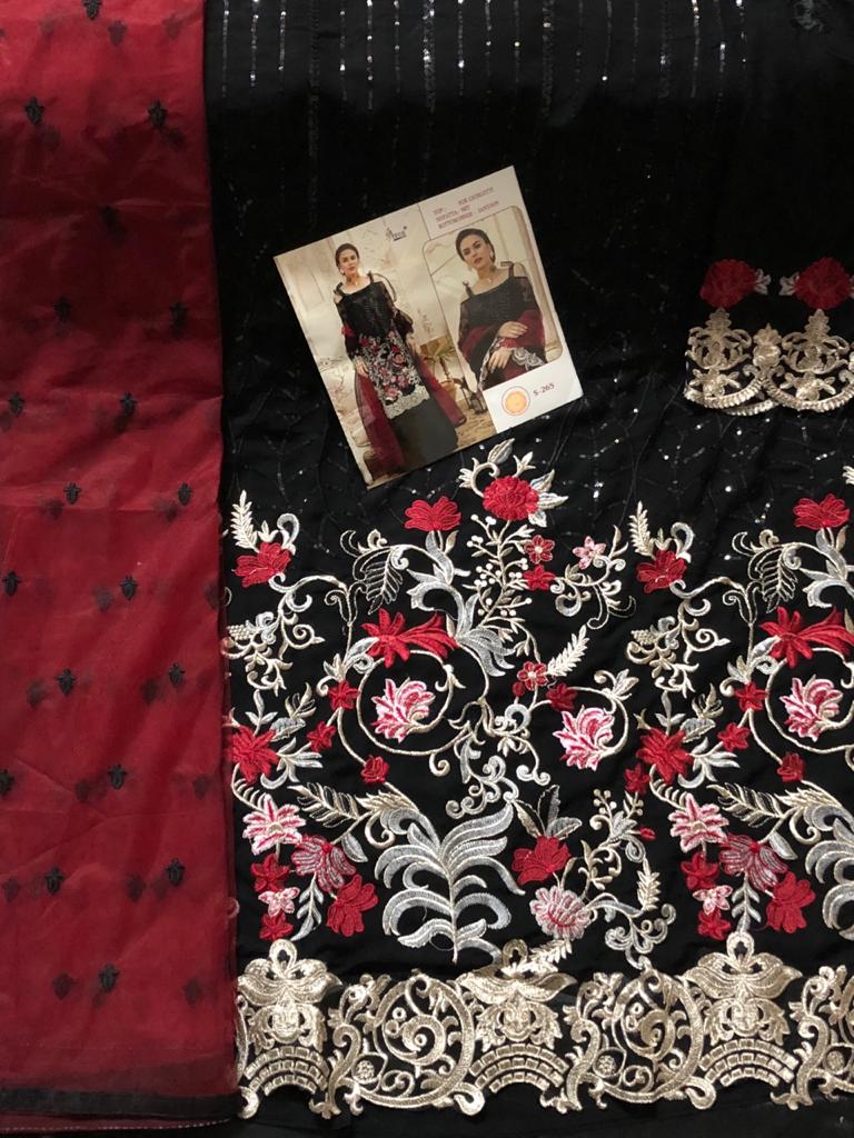 Shree Fab Launch S 265 Georgette With Heavy Embroidery Work Fancy Wedding Wear Salwar Kameez