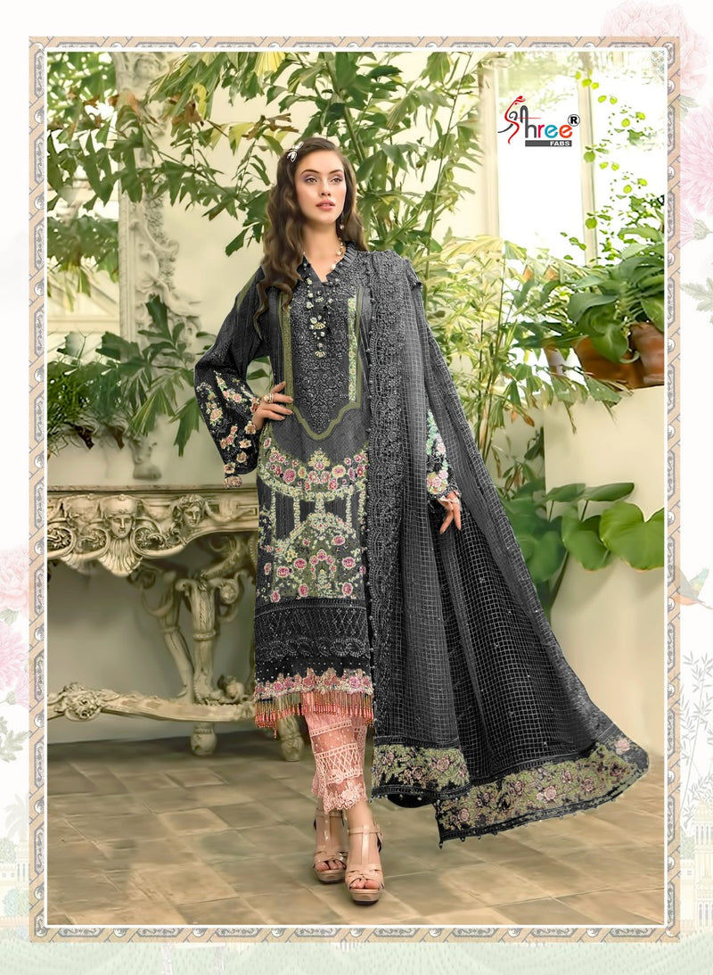 Shree Fab Maria B 1637 Black Pure Cotton Salwar Suits