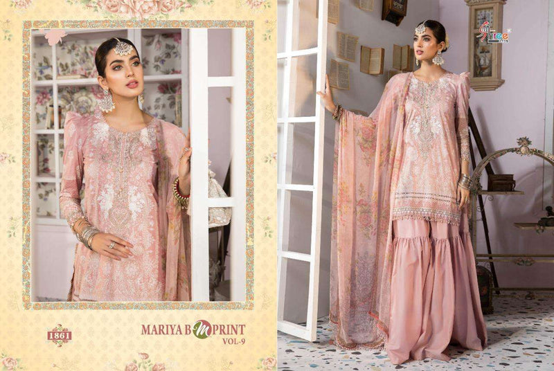 Shree Fab Mariya B M Print Vol 9 Cotton With Exclusive Embroidery Work Party Wear Salwar Kameez