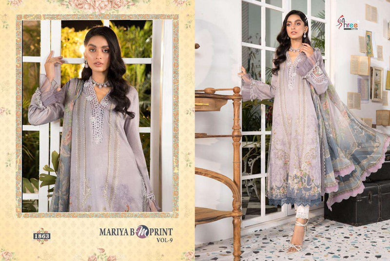 Shree Fab Mariya B M Print Vol 9 Cotton With Exclusive Embroidery Work Party Wear Salwar Kameez