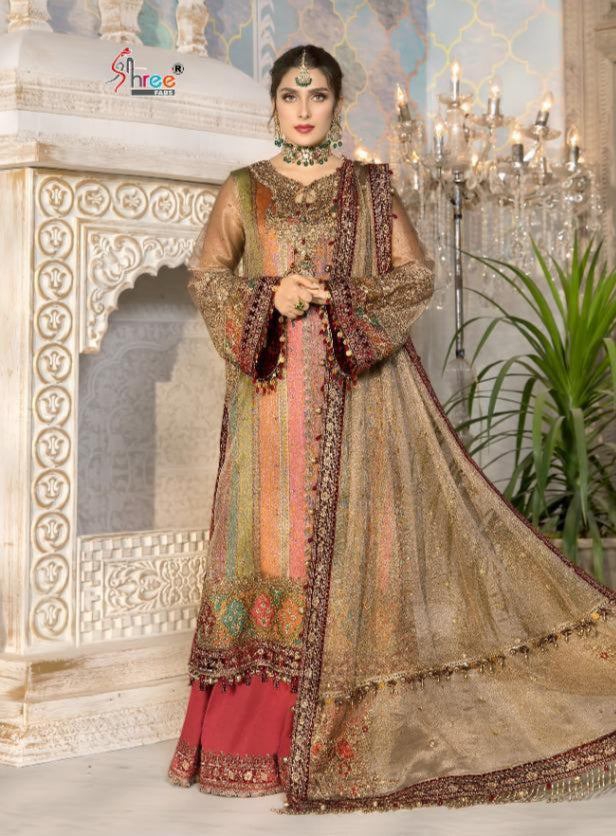 Shree Fab Mbroidered Mariya B Vol 14 Butterfly Net Pakistani Suits