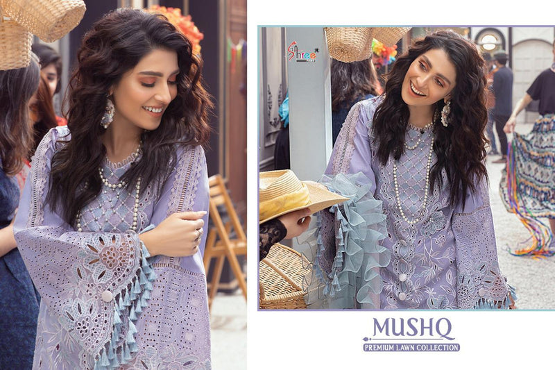 Shree Fab Mushq Premium Collection Pure Lawn Embroidery Work Salwar Kameez