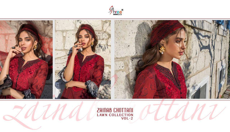 Shree Fab Presents Zainab Chottani Lawn Collection Vol 2 Lawn Cotton Printed With Embroidery Work Exclusive Pakistani Salwar Kameez
