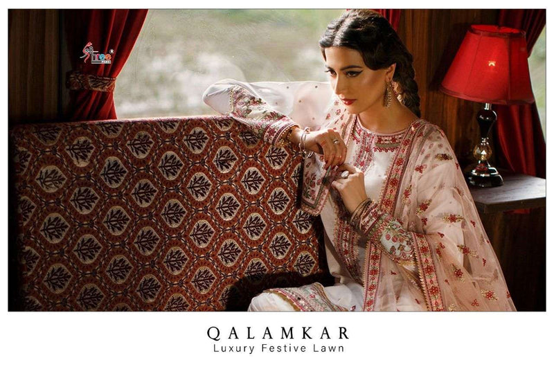 Shree Fab Qalamkar Luxury Festive Pure Lawn Exclusive Embroidery Work Pakistani Suit