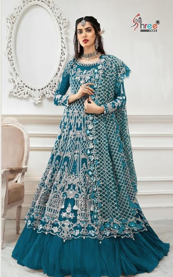 Shree Fab S 108 K Butterfly Net With Heavy Embroidery Work Fancy Wedding Wear Salwar kameez