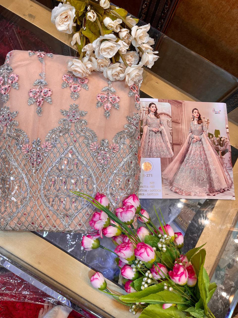 Shree Fab S 271 Net Designer Partywear Bridal Wear Salwar Kameez