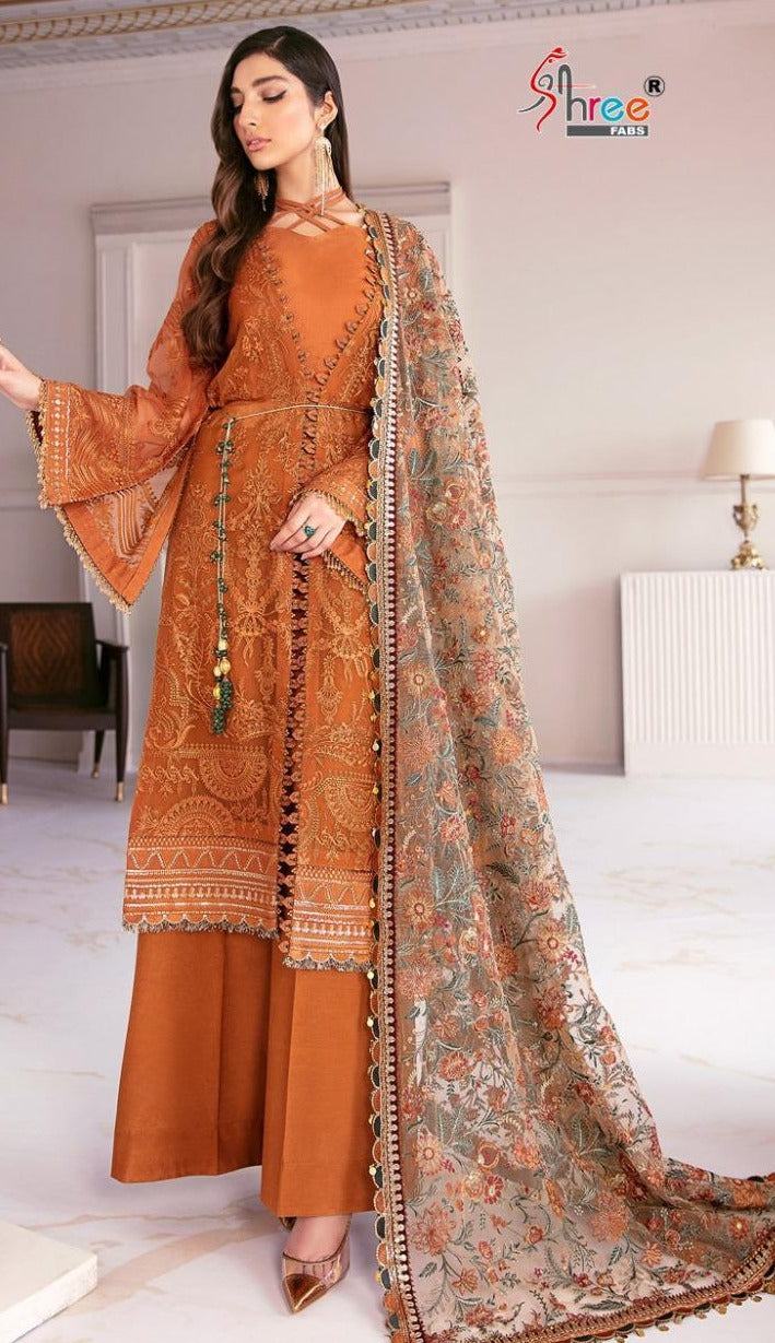 Shree Fab S 302 Fox Georgette Heavy Embroidery Work Exclusive partywear Stylish Pakistani Salwar Kameez