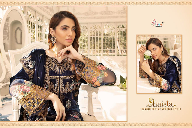 Shree Fab Saista embroidered Velvet Collection Pashmina Salwar Suit