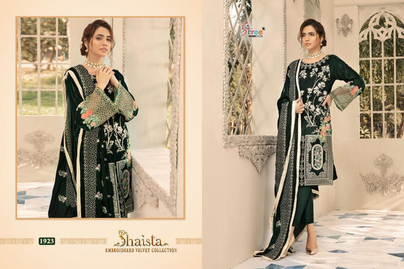 Shree Fab Saista embroidered Velvet Collection Pashmina Salwar Suit