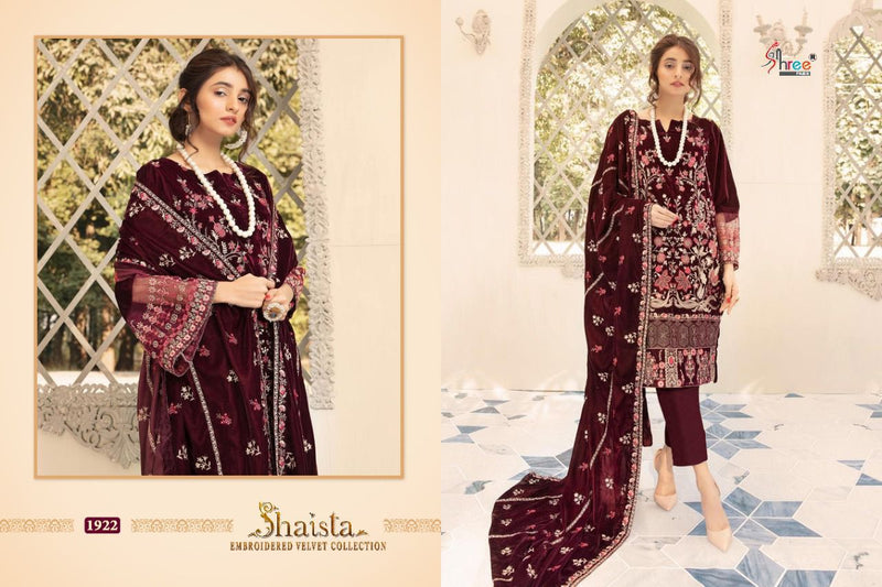 Shree Fab Saista embroidered Velvet Collection Pashmina Salwar Suit