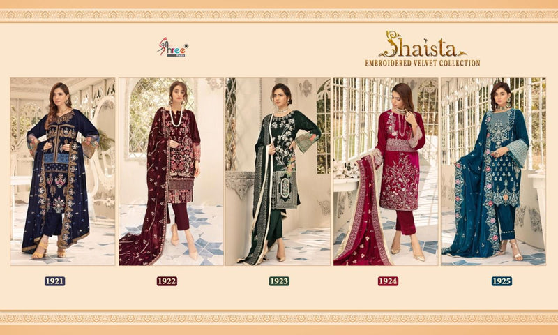 Shree Fab Saista embroidered Velvet Collection Pashmina Salwar Suit