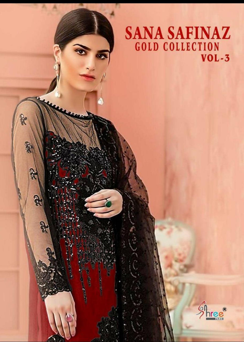 Shree Fab Sana Safinaz Gold Collection Vol 3 Butterfly Net Fancy Salwar Suits
