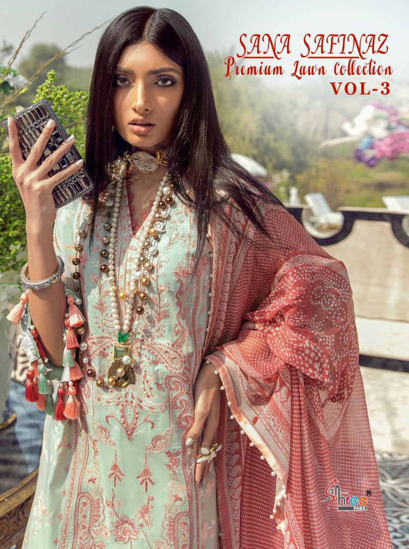 Shree Fab Sana Safinaz Premium Lawn Collection Vol 3 Pure Lawn Embroidery Work Pakistani Salwar Kameez