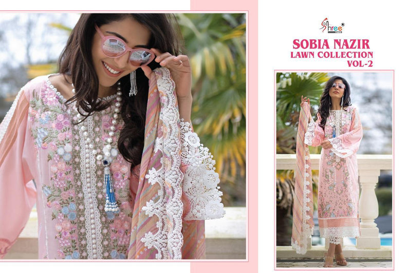 Shree Fab Sobia Nazir Lawn Collection Vol 2 Pure Lawn Exclusive Work Heavy Salwar Kameez
