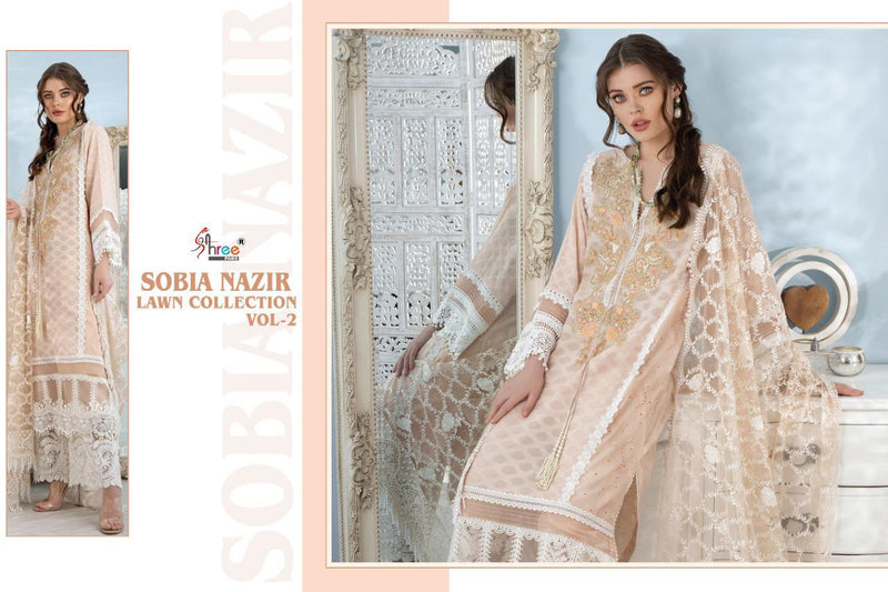 Shree Fab Sobia Nazir Lawn Collection Vol 2 Pure Lawn Exclusive Work Heavy Salwar Kameez