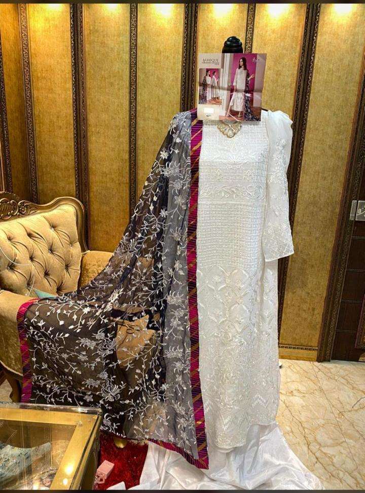 Shree Fabs 1144 White Design Georgette Salwar Kameez