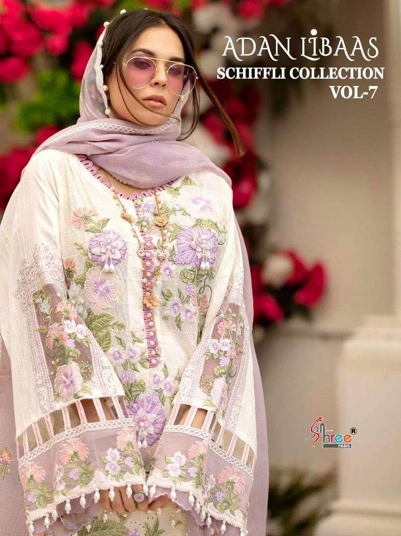Shree Fabs Adan Libaas Schiffli Collection Vol 7 Pure Lawn Cotton Pakistani Suit