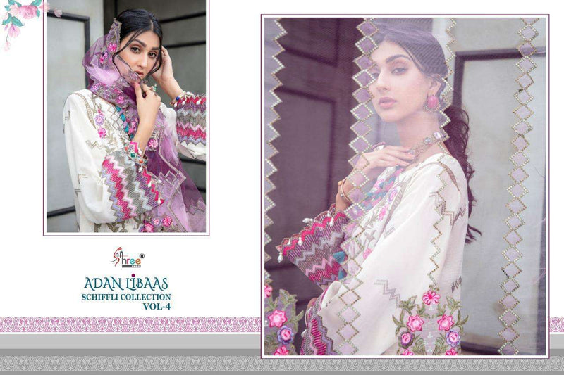 Shree Fabs Adan Libaas Schiffli Vol 4 Pure Cotton With Exclusive Embroidery Work Designer Fancy Salwar kameez