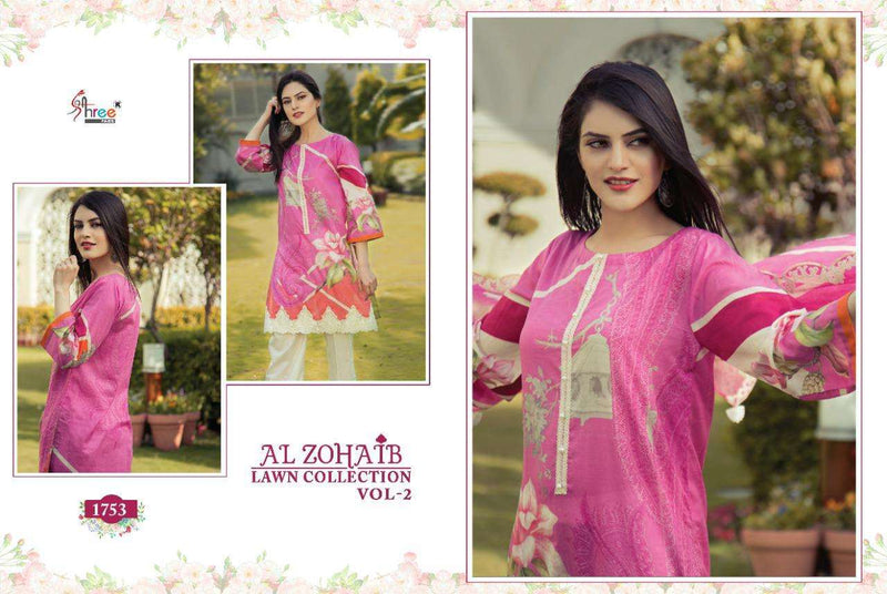 Shree Fabs Al Zohaib Lawn Vol 2 Cotton With Embroidery Work Fancy Pakistani Salwar Kameez