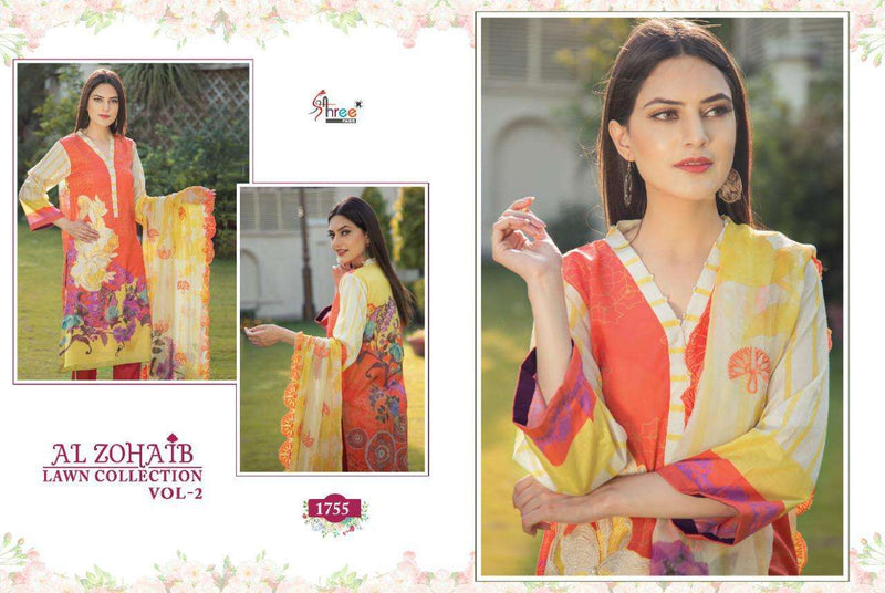 Shree Fabs Al Zohaib Lawn Vol 2 Cotton With Embroidery Work Fancy Pakistani Salwar Kameez