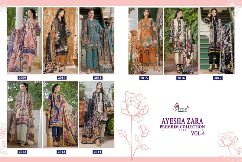 Shree Fabs Ayesha Zara Premium Collection Vol 4 Pure Cotton Embroidery Work Salwar Kameez