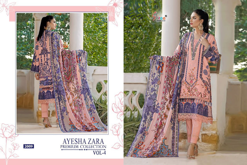 Shree Fabs Ayesha Zara Premium Collection Vol 4 Pure Cotton Embroidery Work Salwar Kameez