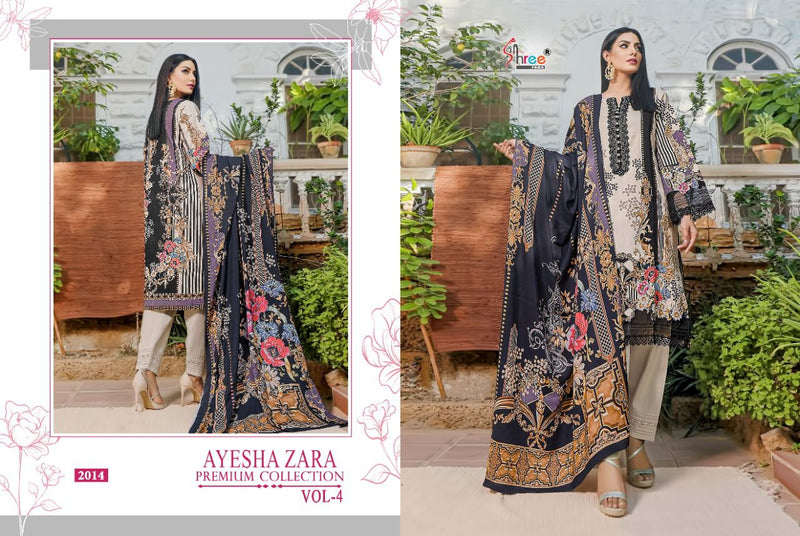 Shree Fabs Ayesha Zara Premium Collection Vol 4 Pure Cotton Embroidery Work Salwar Kameez