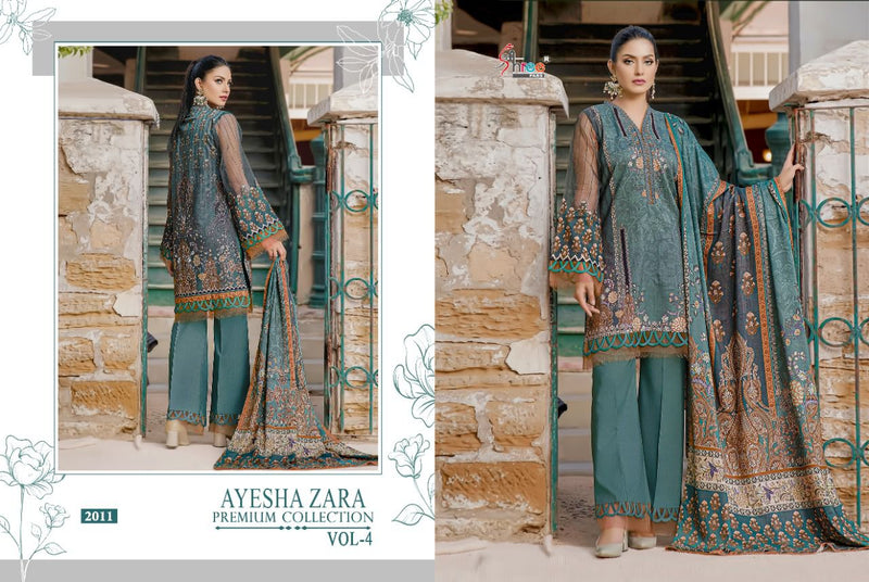 Shree Fabs Ayesha Zara Premium Collection Vol 4 Pure Cotton Embroidery Work Salwar Kameez