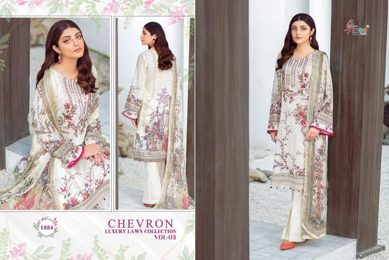 Shree Fabs Chevron Luxury Lawn Collection Vol 3 Pure Cotton Embroidery Work Salwar Kameez