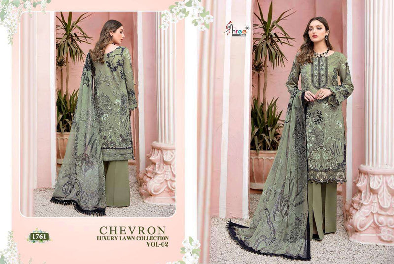 Shree Fabs Chevron Luxury Lawn Vol 2 Lawn Print With Embroidery Work Salwar Kameez