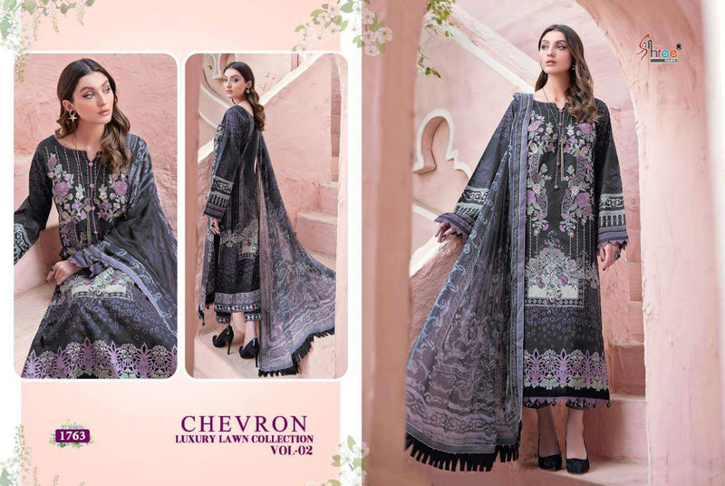 Shree Fabs Chevron Luxury Lawn Vol 2 Lawn Print With Embroidery Work Salwar Kameez