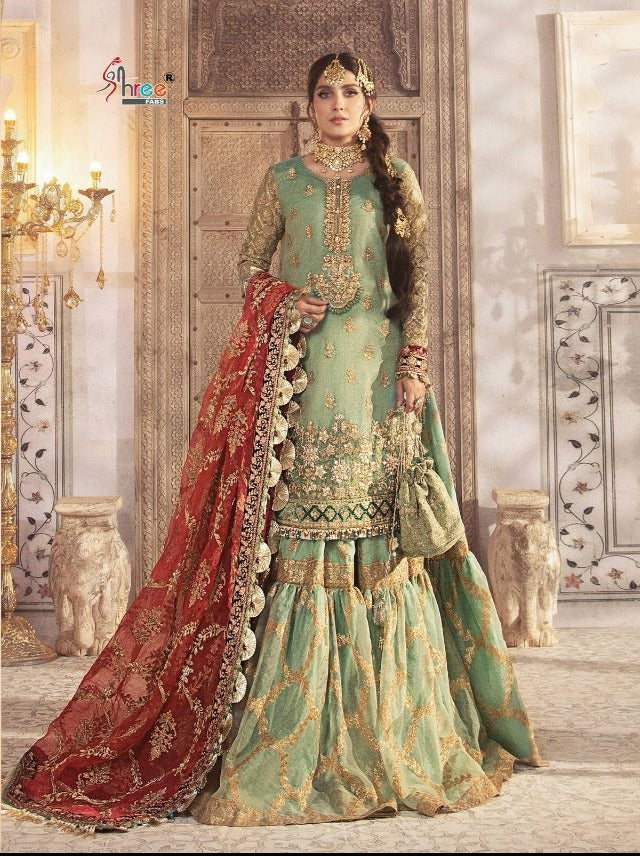 Shree Fabs Mbroidered Maria B 1981 Organza With Heavy Embroidered Work Salwar Suit