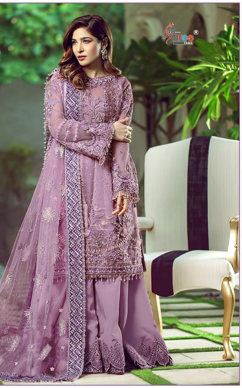 Shree Fabs S 207 Butterfly Net Pakistani Designer Partywear Suit Collection
