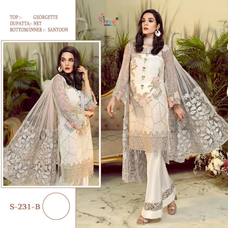 Shree Fabs S 231 Georgette Embroidered Stylish Partywear Pakistani Suit
