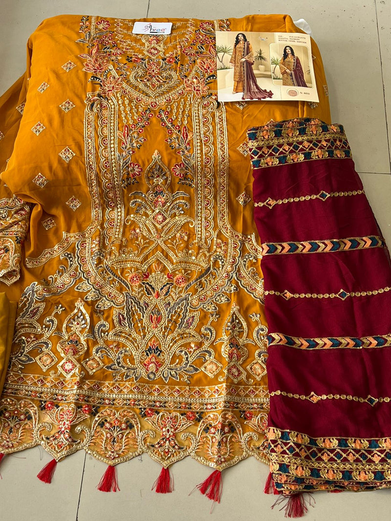 Shree Fabs S 403 Fox Georgette Heavy Embroidered Work Pakistani Designer Salwar Suit