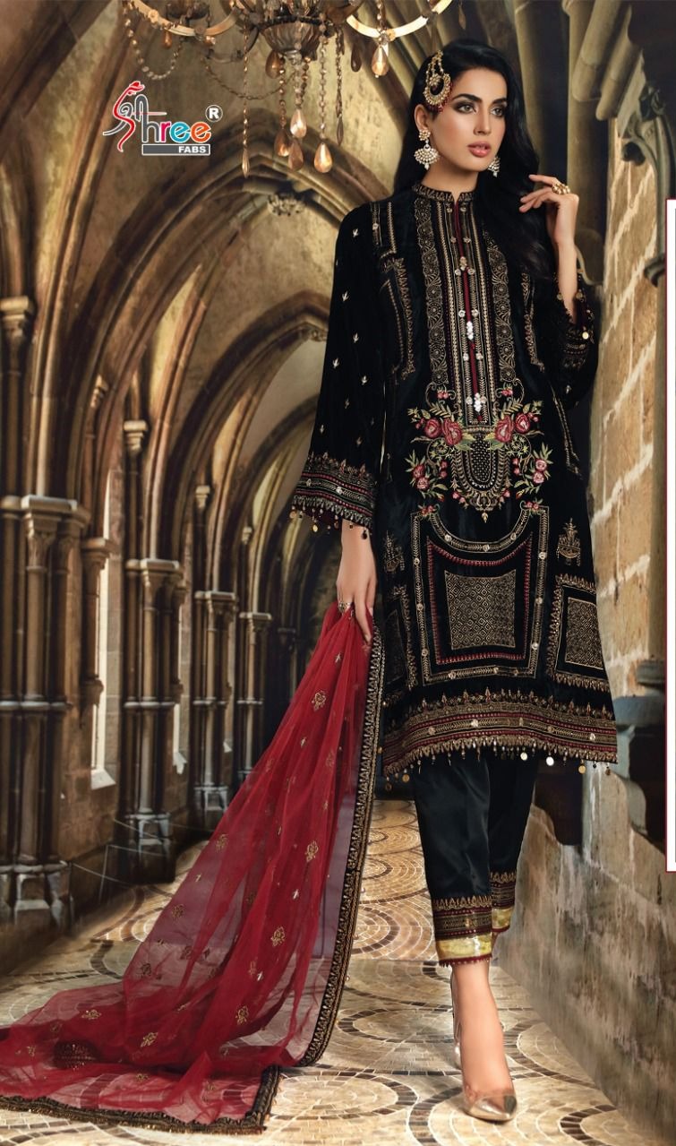 Shree Fabs S 442 Pure Velvet Designer Pakistani Salwar Kameez