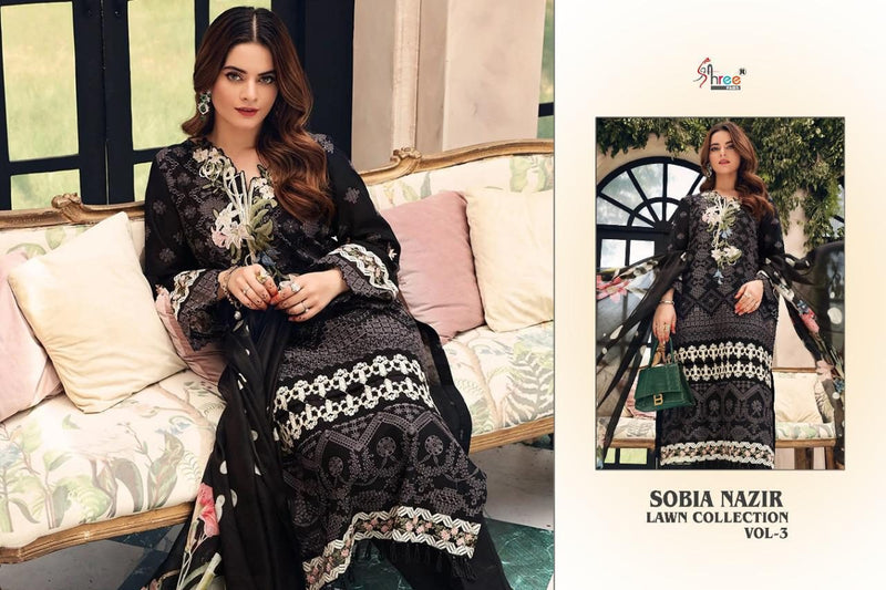 Shree Fabs Sobia Nazir Lawn Collection Vol 3 Pure Lawn With Embroidery Work Fancy Pakistani Style Salwar Kameez