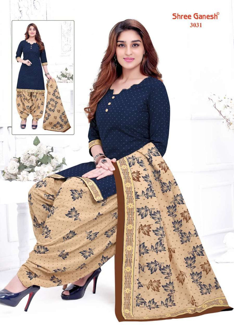 Shree Ganesh Hanshika Vol 10 Pure Cotton Readymade Patiyala Suit