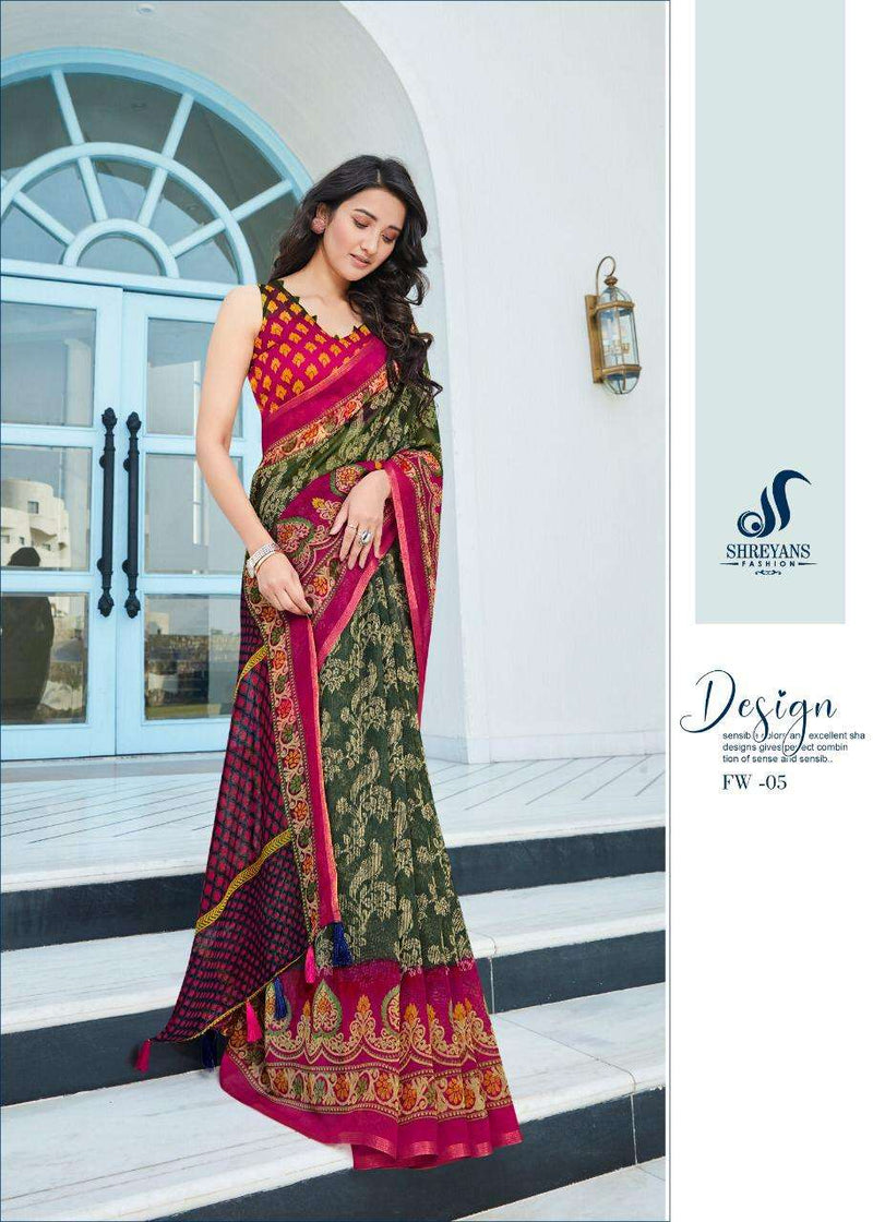 Shreyans Fashion Fedar Wing Linen Fancy Designer Saree