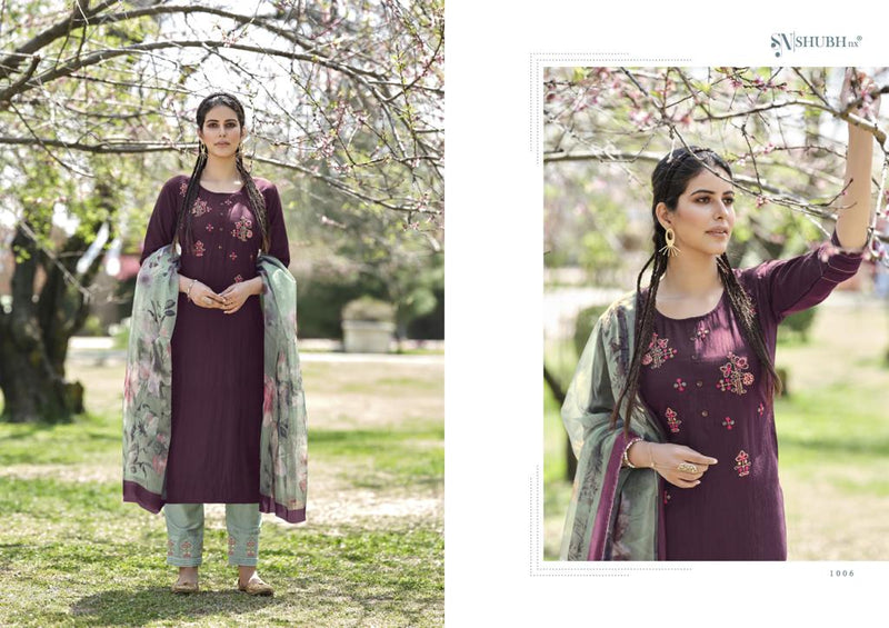 Shubh Nx Launch Kelly Chinon With Hand And Embroidery Work Party Wear Exclusive Salwar Kameez