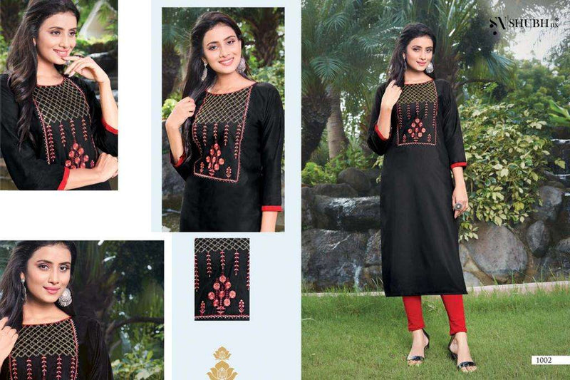 Shubh Nx Launch Nach Baliye Vol 2 Viscose Slub With Embroidery Work Designer Casual Wear Kurtis