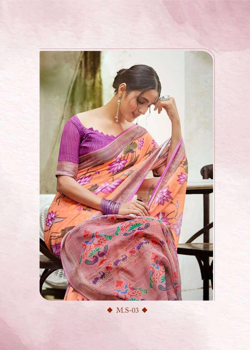 Shvetamber Creation Madhurayam Silk Linen Pure Saree